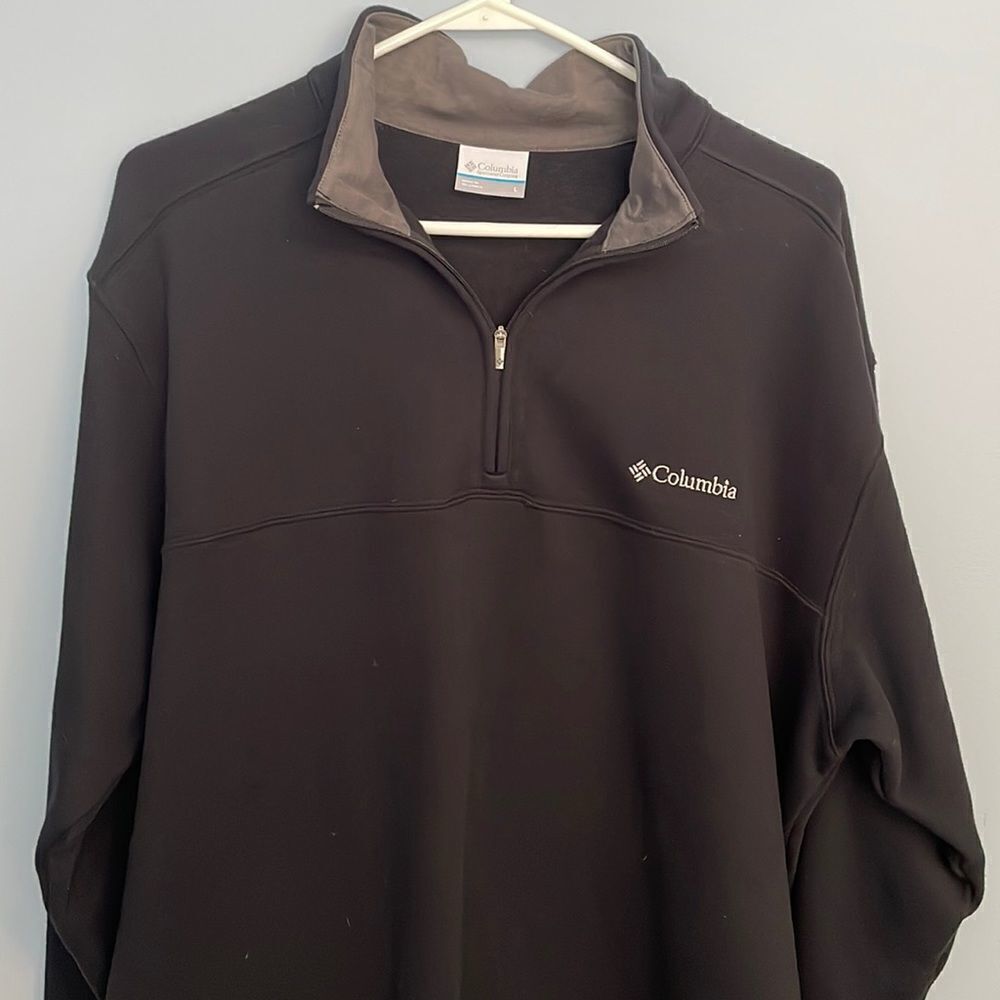 Columbia 1/4 zip Men’s Lg fleece lined pullover sweatshirt